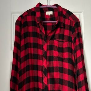 Flannel Buffalo Plaid Cabincore Button-down Shirt